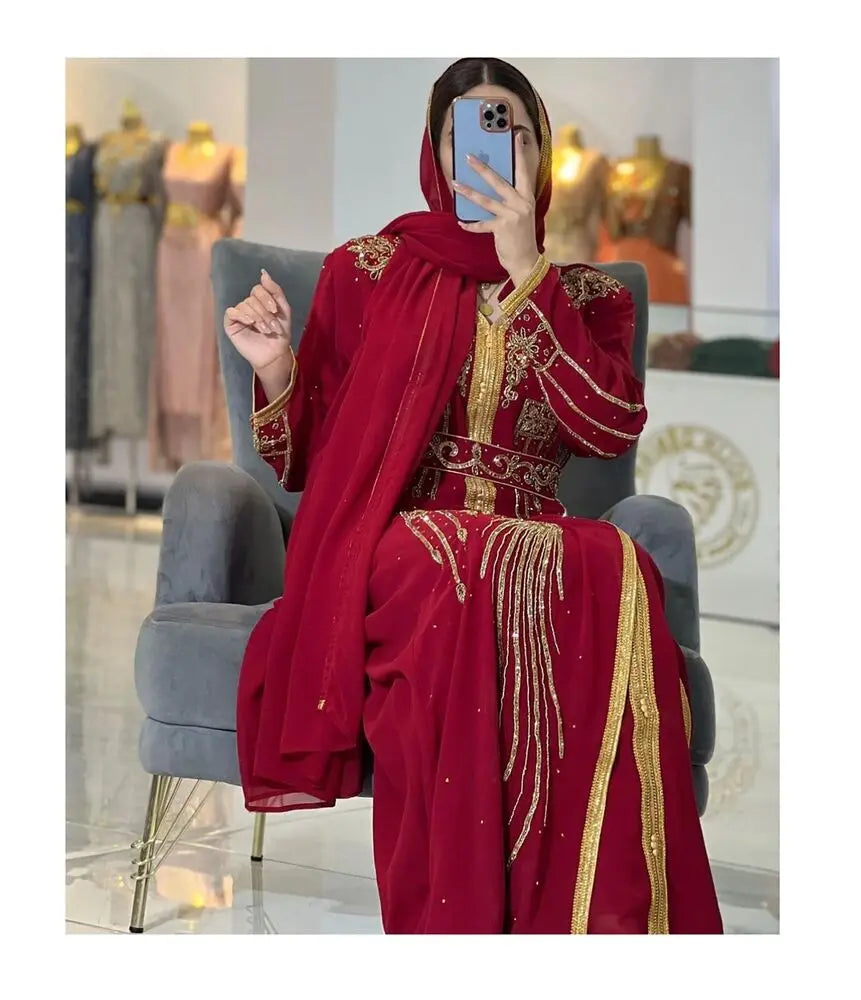 Red Moroccan African Wedding Dress