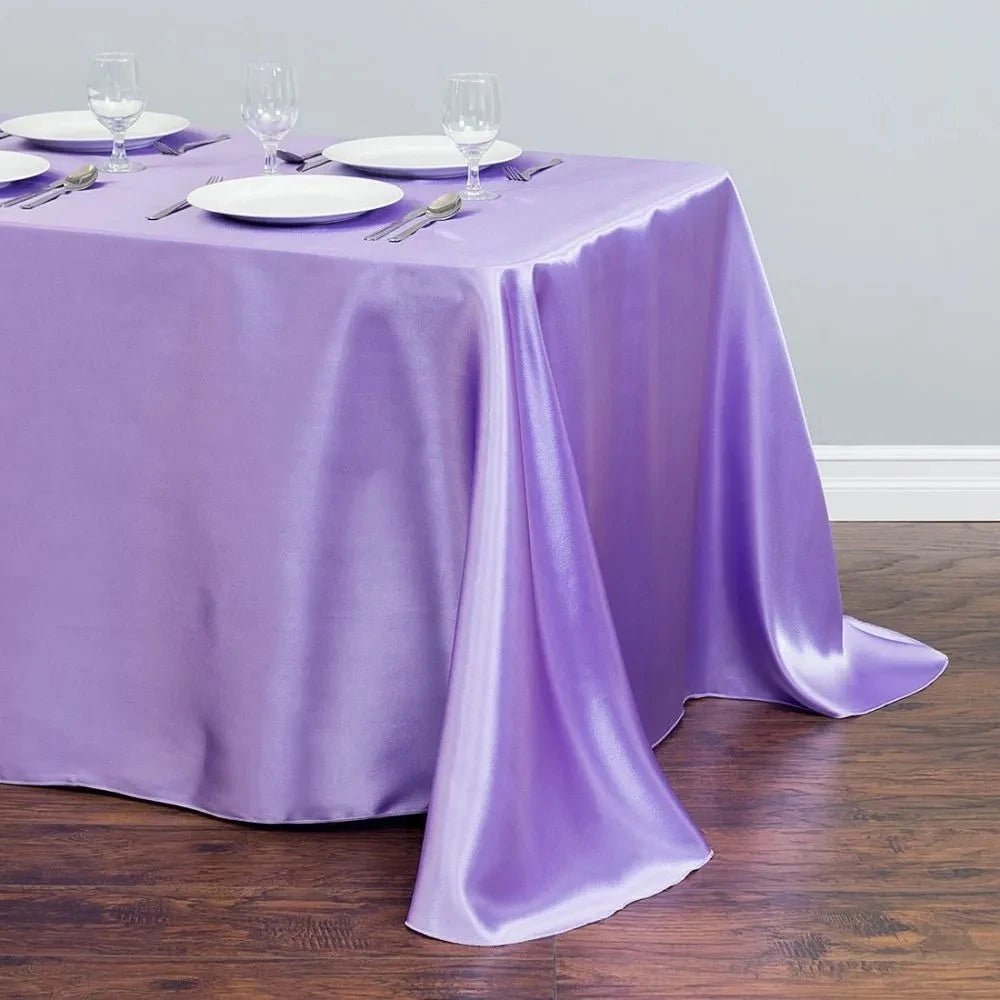 Solid Color Satin Tablecloth Overlay