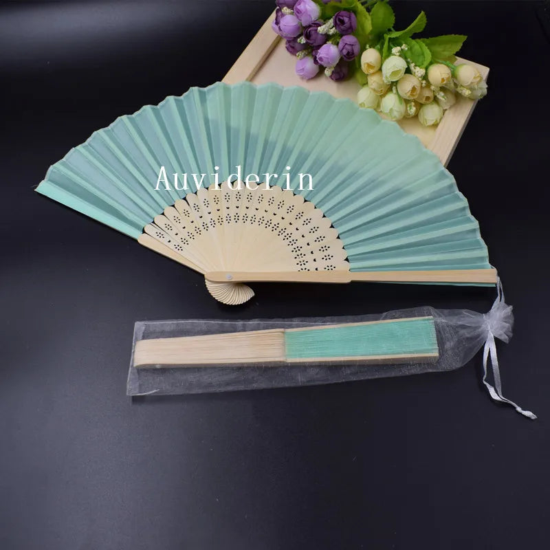 Personalized Bamboo Hand Fans Wedding Favors