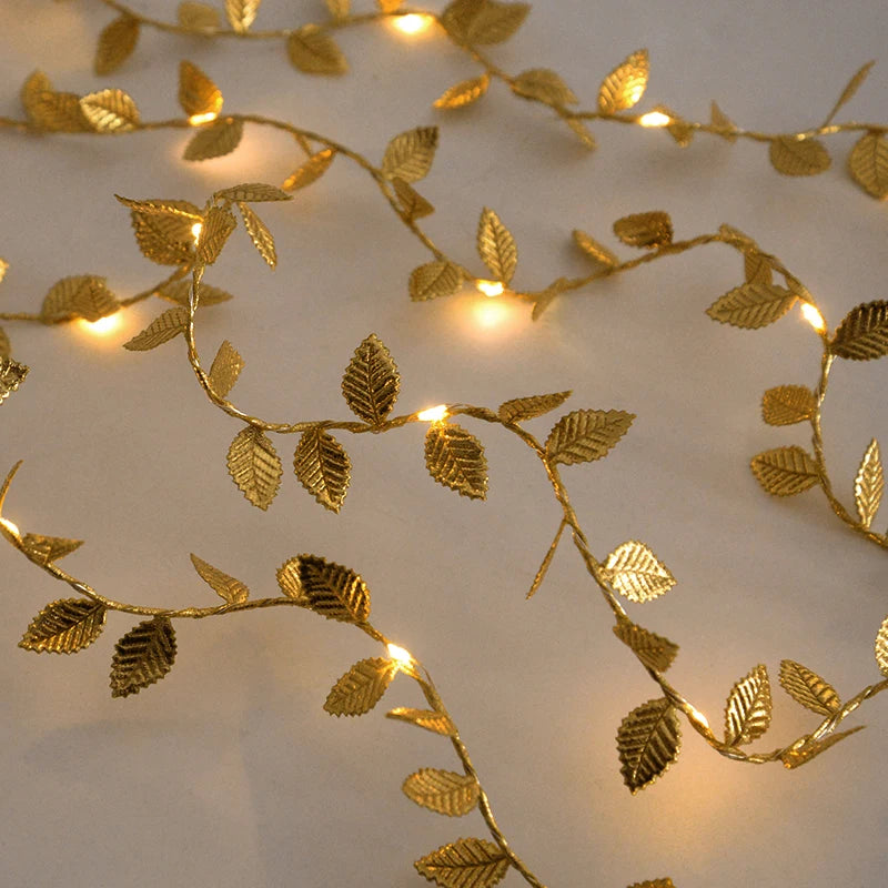 Golden Leaves Fairy Lights Set