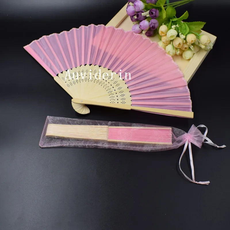 Personalized Bamboo Hand Fans Wedding Favors