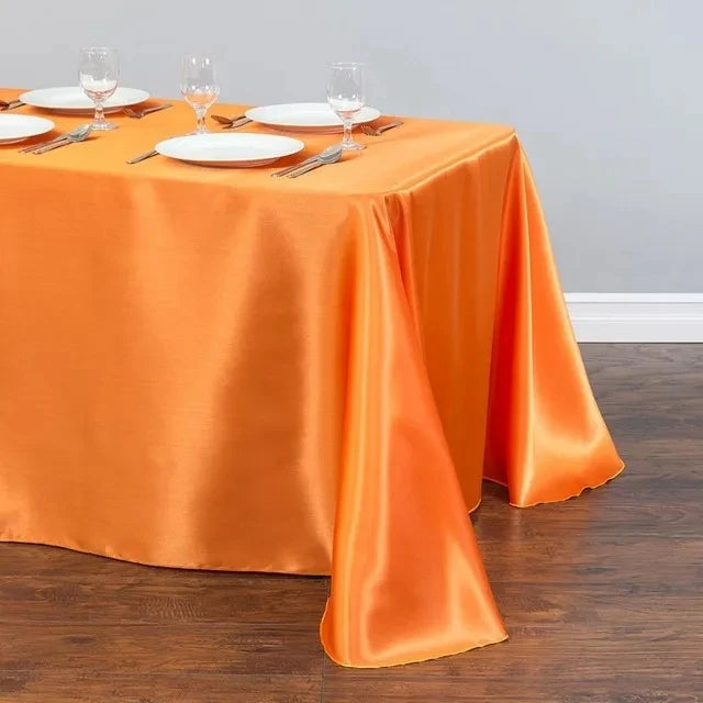 Solid Color Satin Tablecloth Overlay