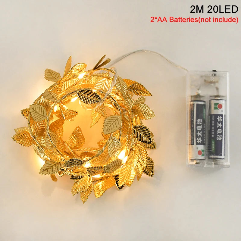 Golden Leaves Fairy Lights Set