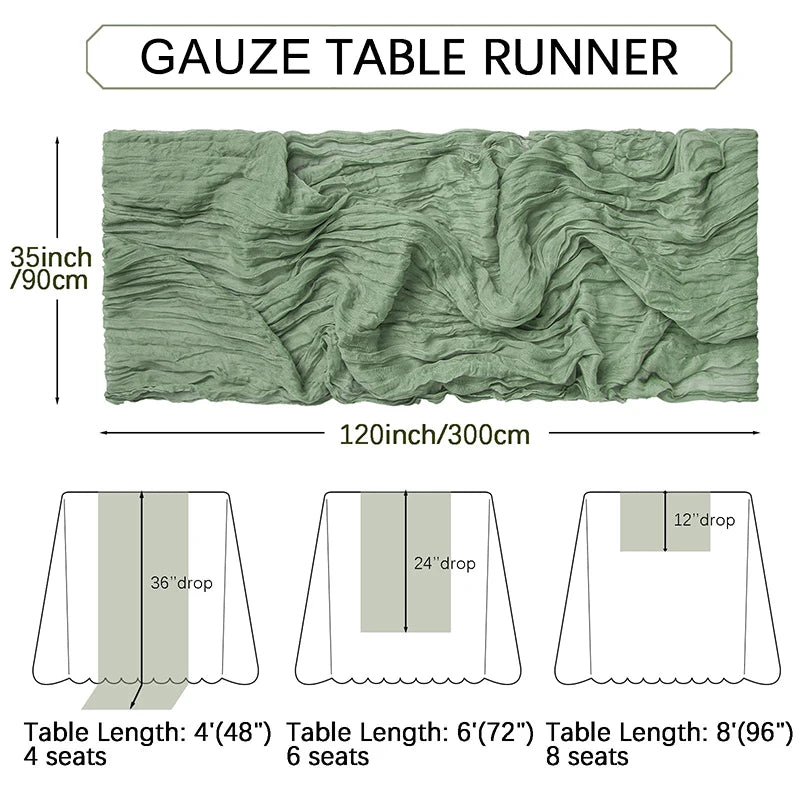 Sage Green Cotton Table Runners