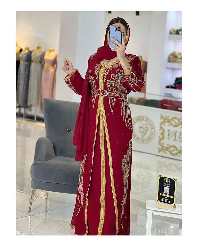 Red Moroccan African Wedding Dress