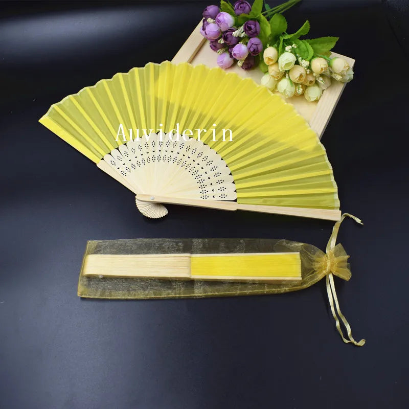 Personalized Bamboo Hand Fans Wedding Favors