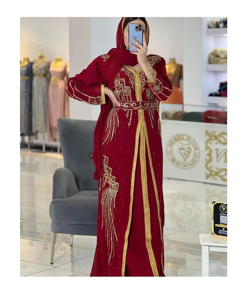 Red Moroccan African Wedding Dress