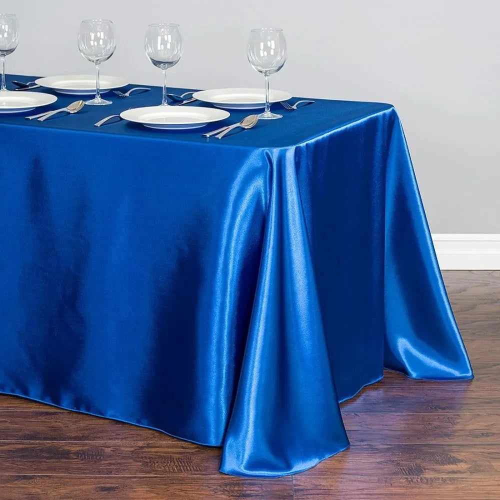 Solid Color Satin Tablecloth Overlay