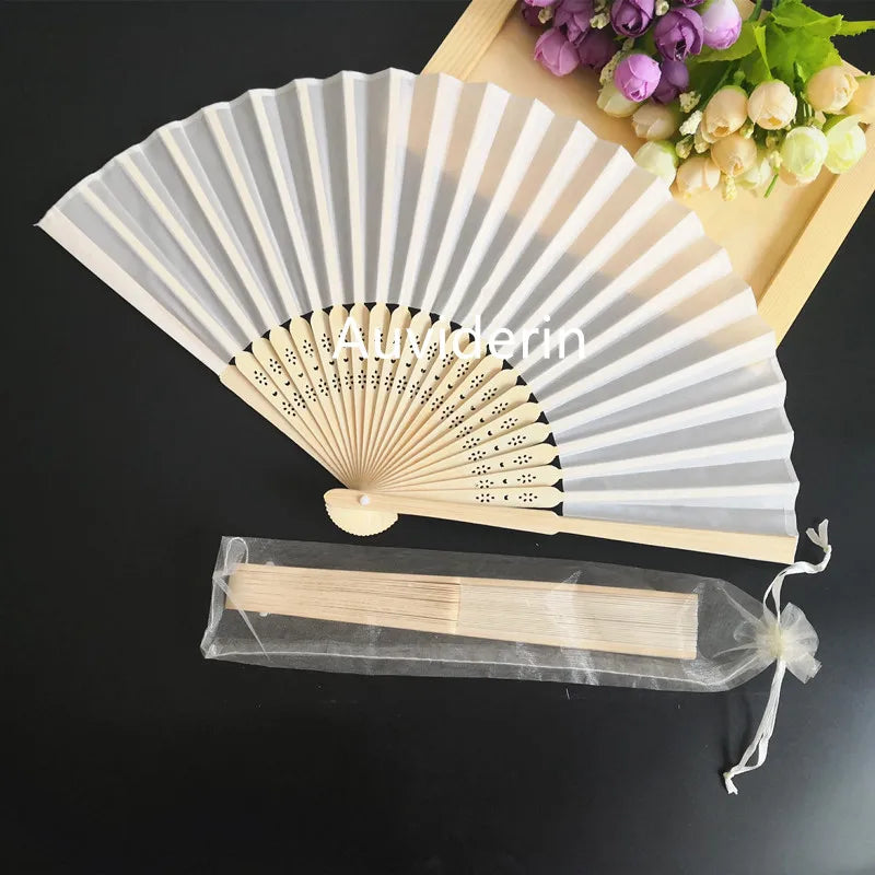 Personalized Bamboo Hand Fans Wedding Favors