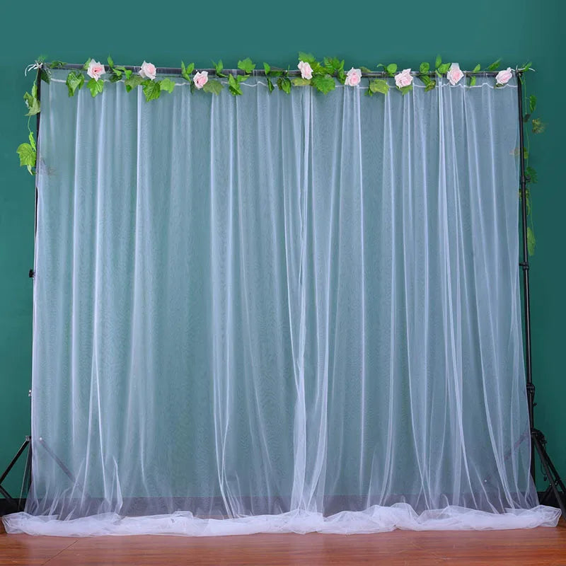 White Backdrop Curtains with Lights