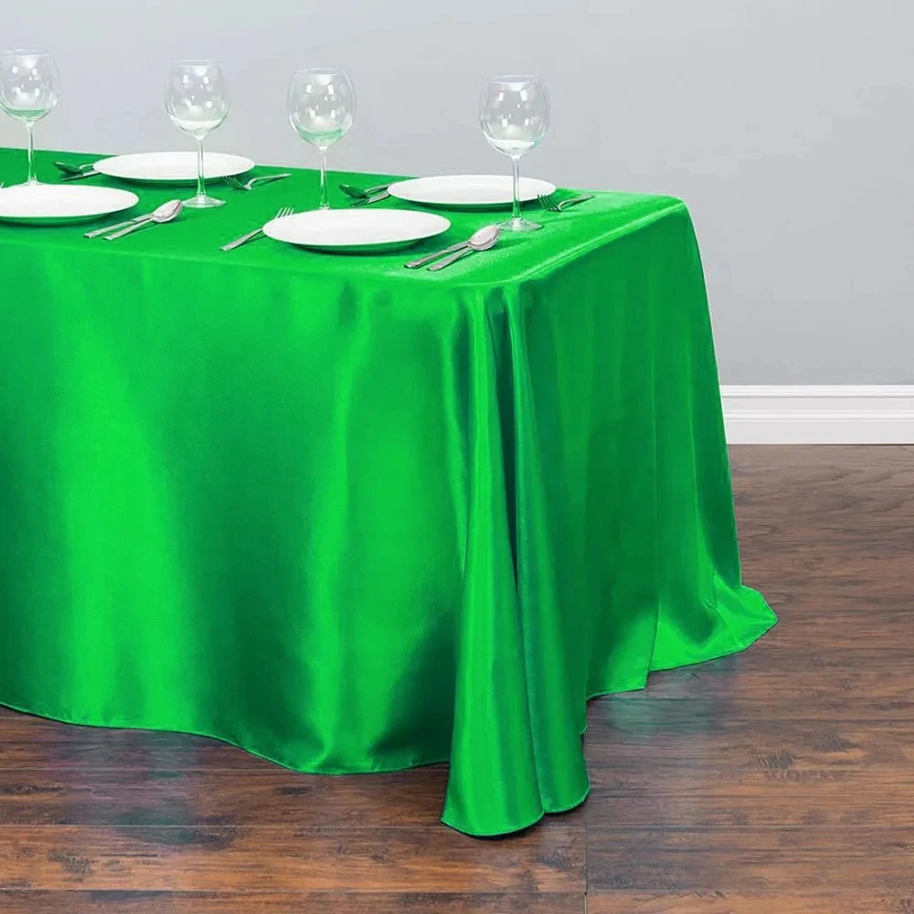 Solid Color Satin Tablecloth Overlay