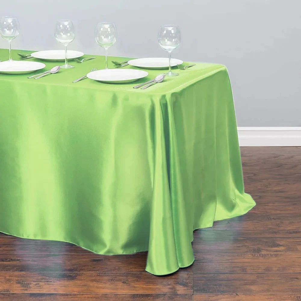 Solid Color Satin Tablecloth Overlay