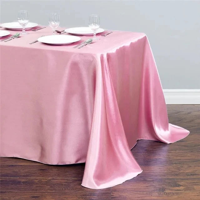 Solid Color Satin Tablecloth Overlay